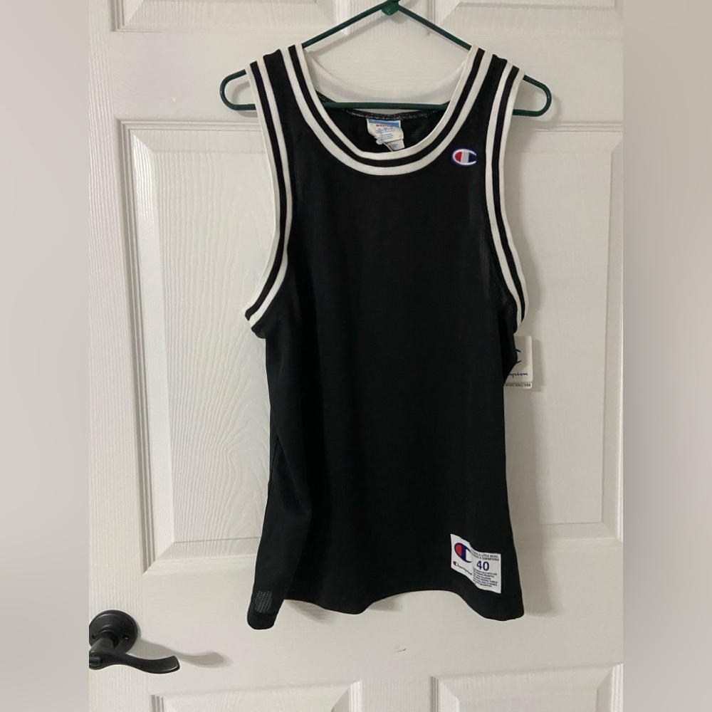 T35- CHAMPION Y2K Black Mesh BASKETBALL Tank